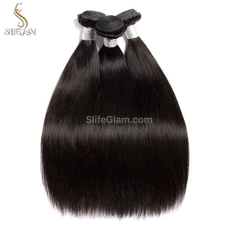 SlifeGlam Human Hair Bundles Straight Natural Black Brown Human Hair Weaves Virgin Straight Remy Hair 100g Human Hair Weft Extensions