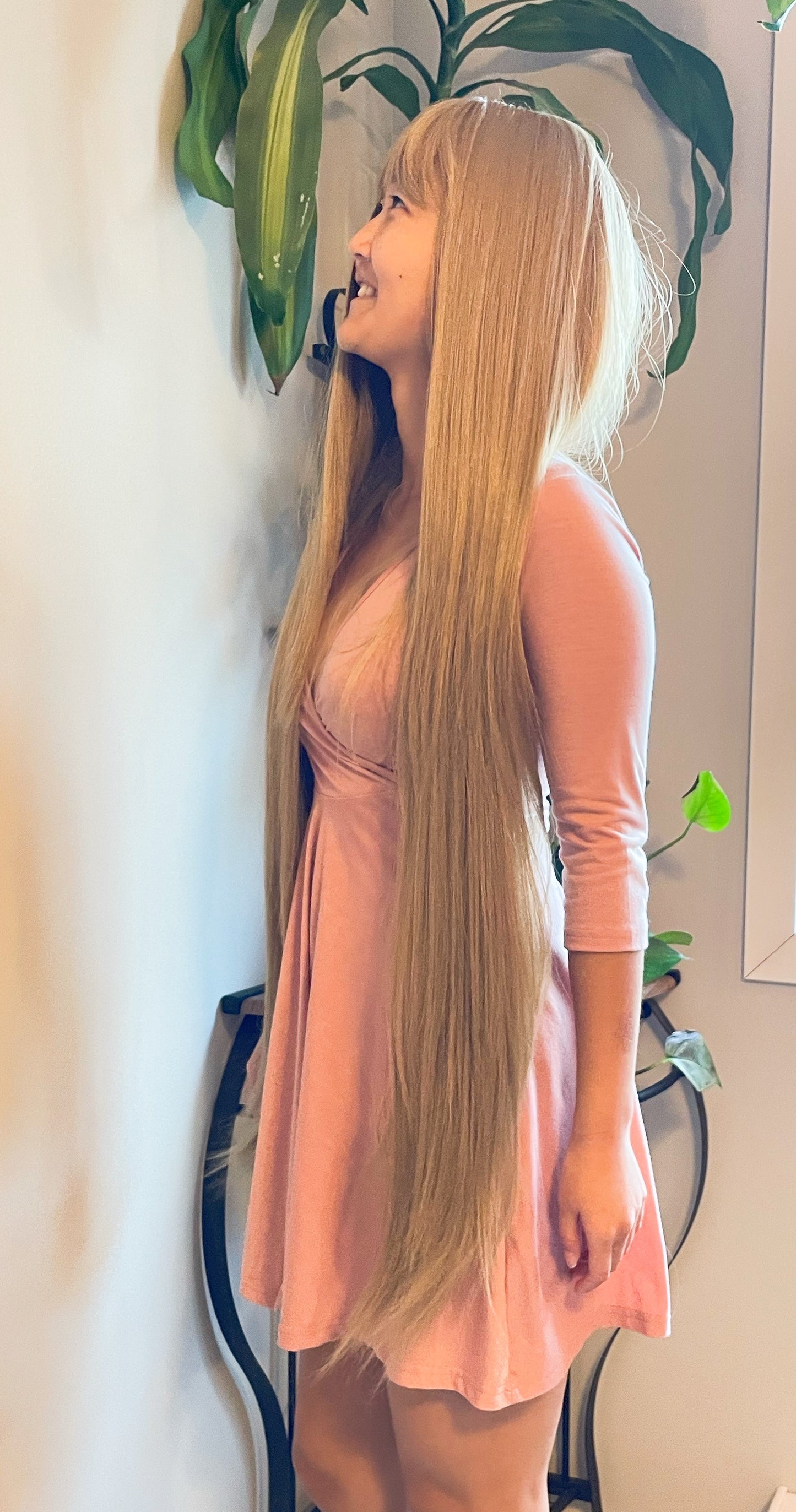 Super Long 1 Meter 3.3 Feet Beautiful long Blonde Straight Wig Natural Realistic