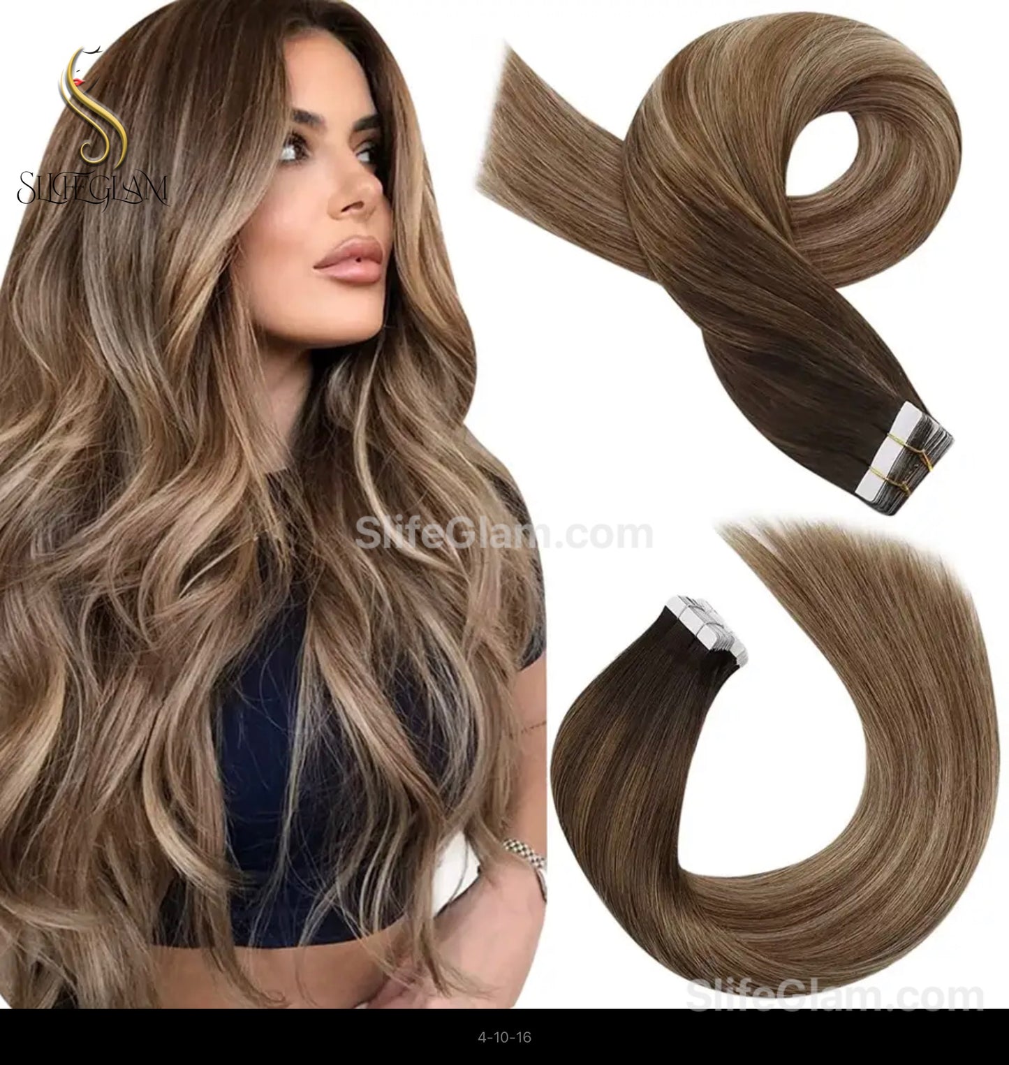 100% Remy Human Hair Ombre Blonde Tape-in Hair Extensions 50G Platinum Blonde Honey Blonde Brown Dark Blonde