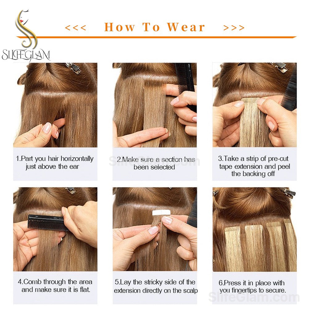 100% Remy Human Hair Blonde Tape-in Hair Extensions 50G Platinum Blonde Honey Blonde Brown Dark Blonde