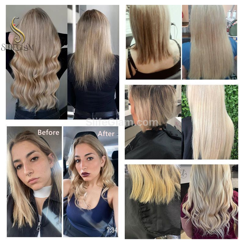 100% Human Remy Hair Blonde Hair Extensions Light Colour K-tip Keratin Fusion Hair Extensions Flat Tip Platinum Blonde Honey Blonde Brown Dark Blonde