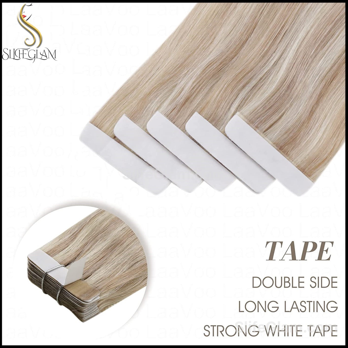 100% Remy Human Hair Blonde Tape-in Hair Extensions 50G Platinum Blonde Honey Blonde Brown Dark Blonde