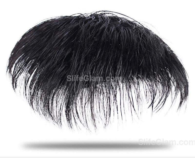 SlifeGlam Men’s Clip-on Human Hair Toupee Human Hair Topper Men’s Hair Piece Men’s Wig