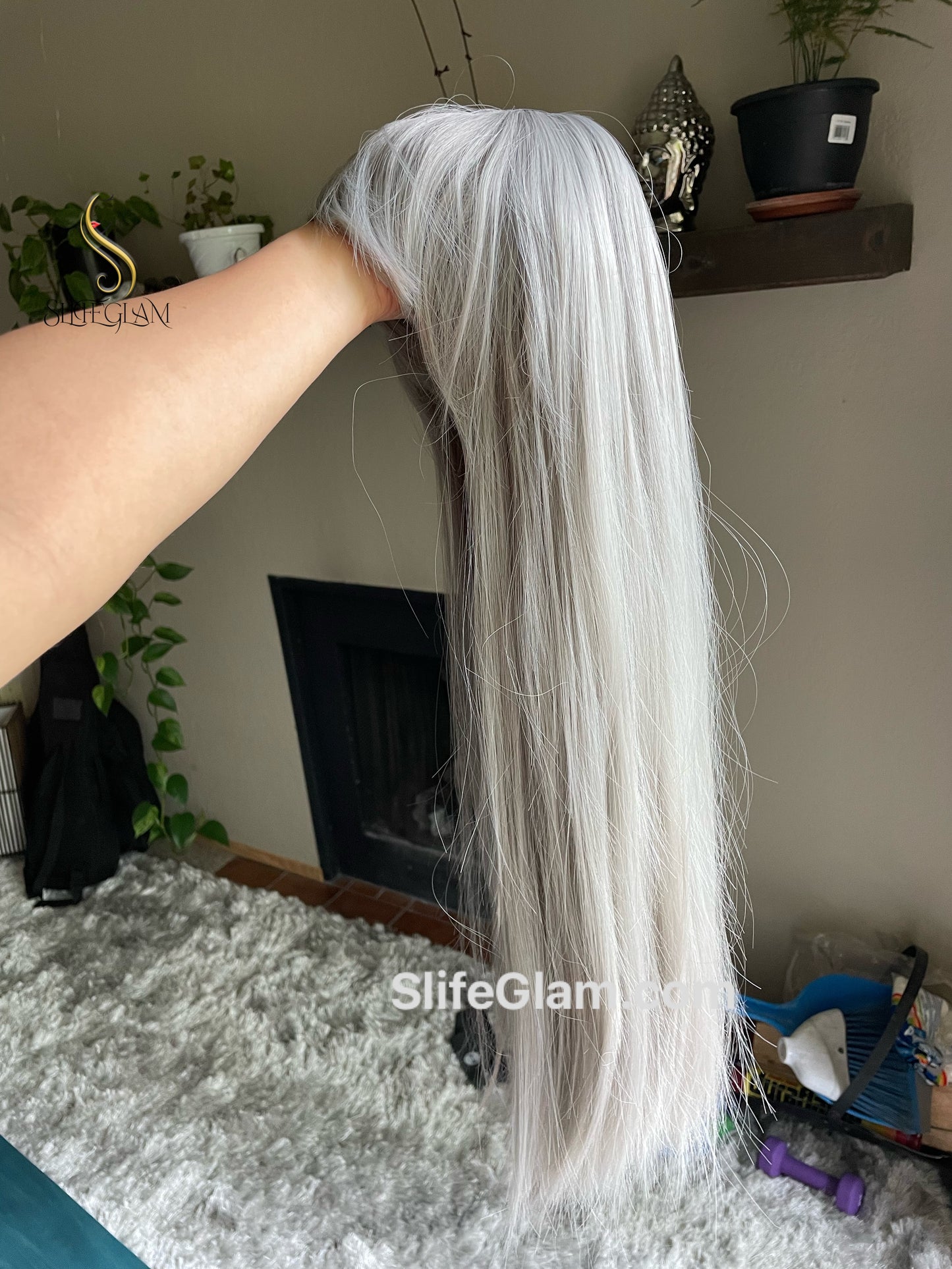 Cool Straight Long Silver Wig Cosplay Wig Drag Wig Halloween Wig Natural