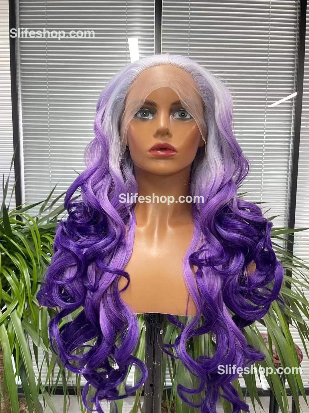 Beautiful 360 HD Lace Front Long Curly Wavy Wig Pink Wig Purple Wig Drag Wig Long Wig