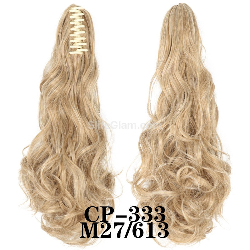 Claw Clip-in Ponytail Extension Claw Curly Wavy Long Pony Tails Hair Extension Red Black Blonde  Brown