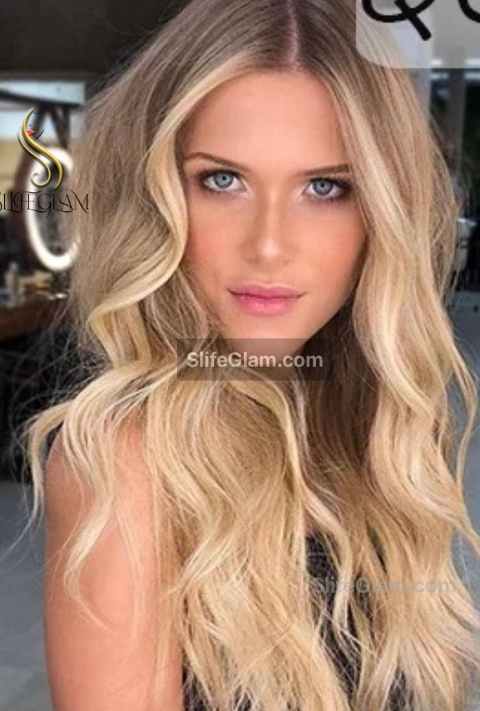 Long Beautiful Wavy Blonde Lace Front Platinum Blonde Bleached Blonde Wig