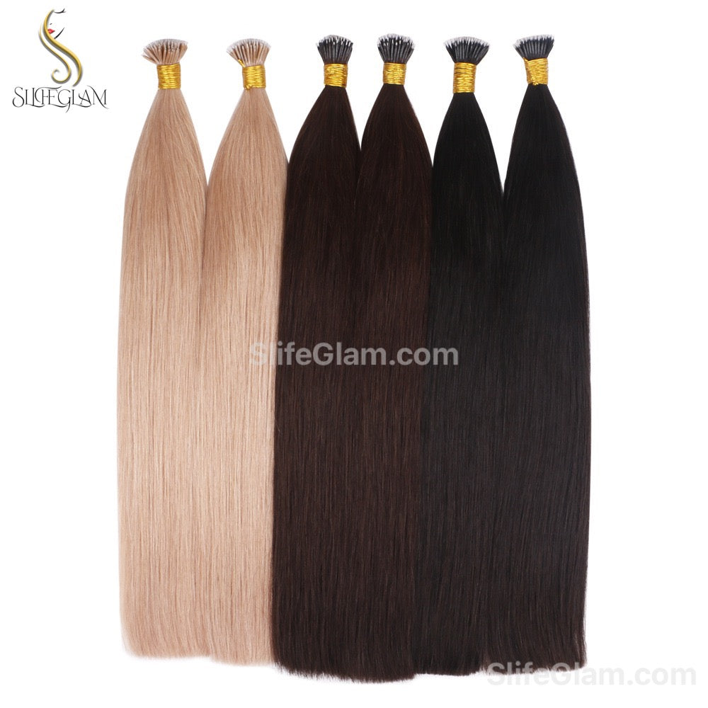 100% Human Hair Blonde Nano Ring Hair Extensions 50G Platinum Blonde Honey Blonde Brown Dark Blonde