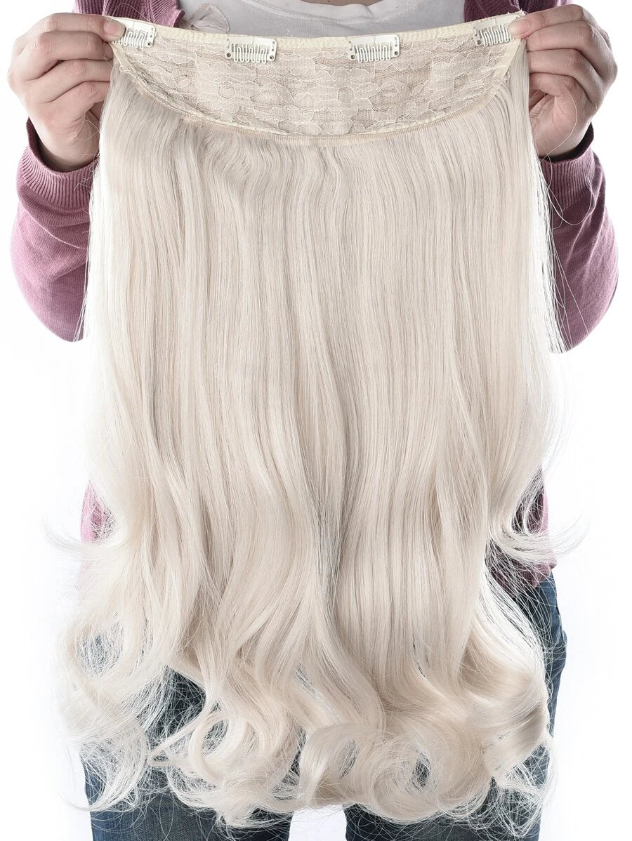 Heat Resistant Blonde Clip In Hair Extensions One Big Piece