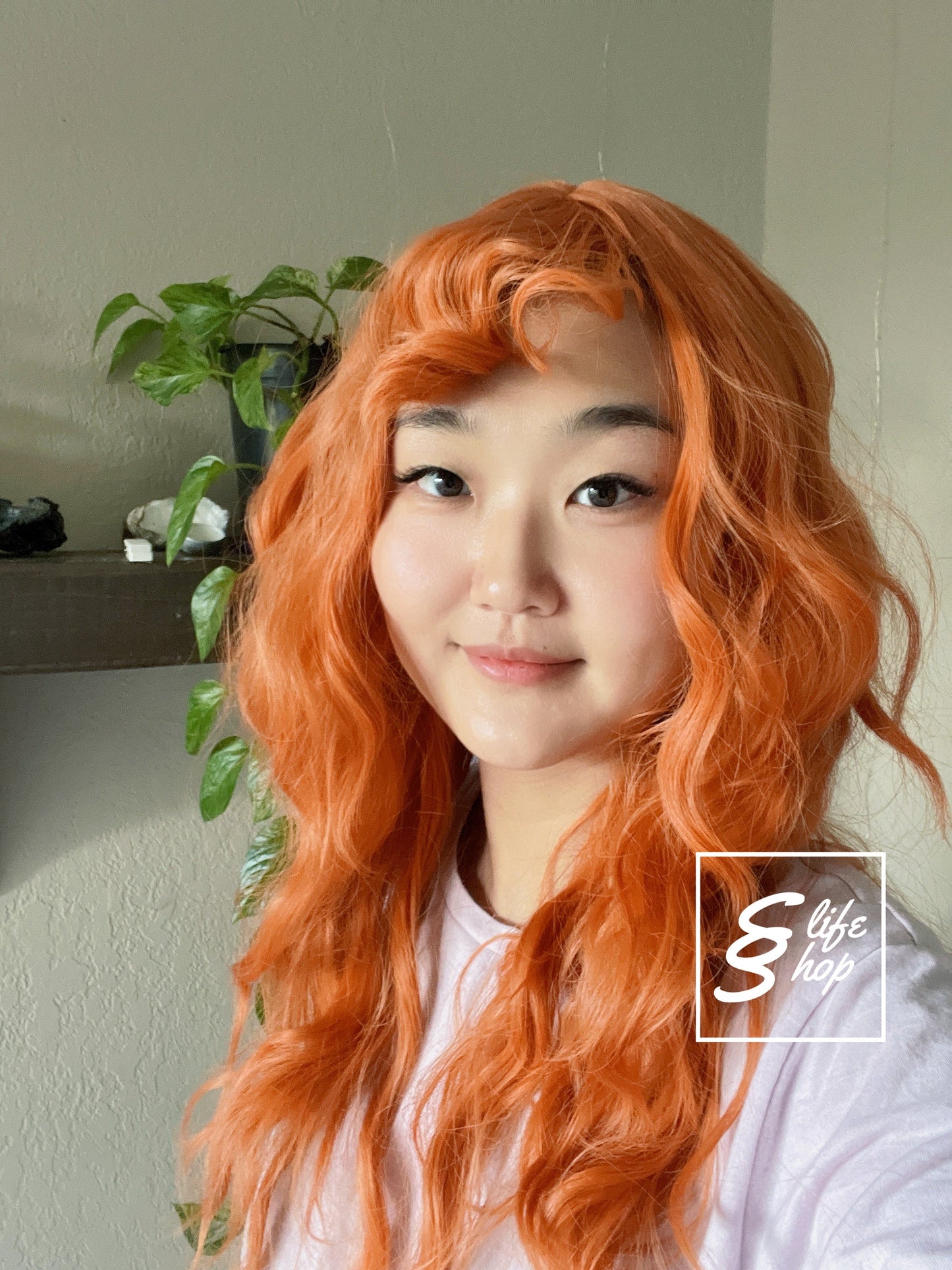 Beautiful Red Orange Wig Long Wavy Curly Red Orange Wig Wine Burgundy Natural Realistic