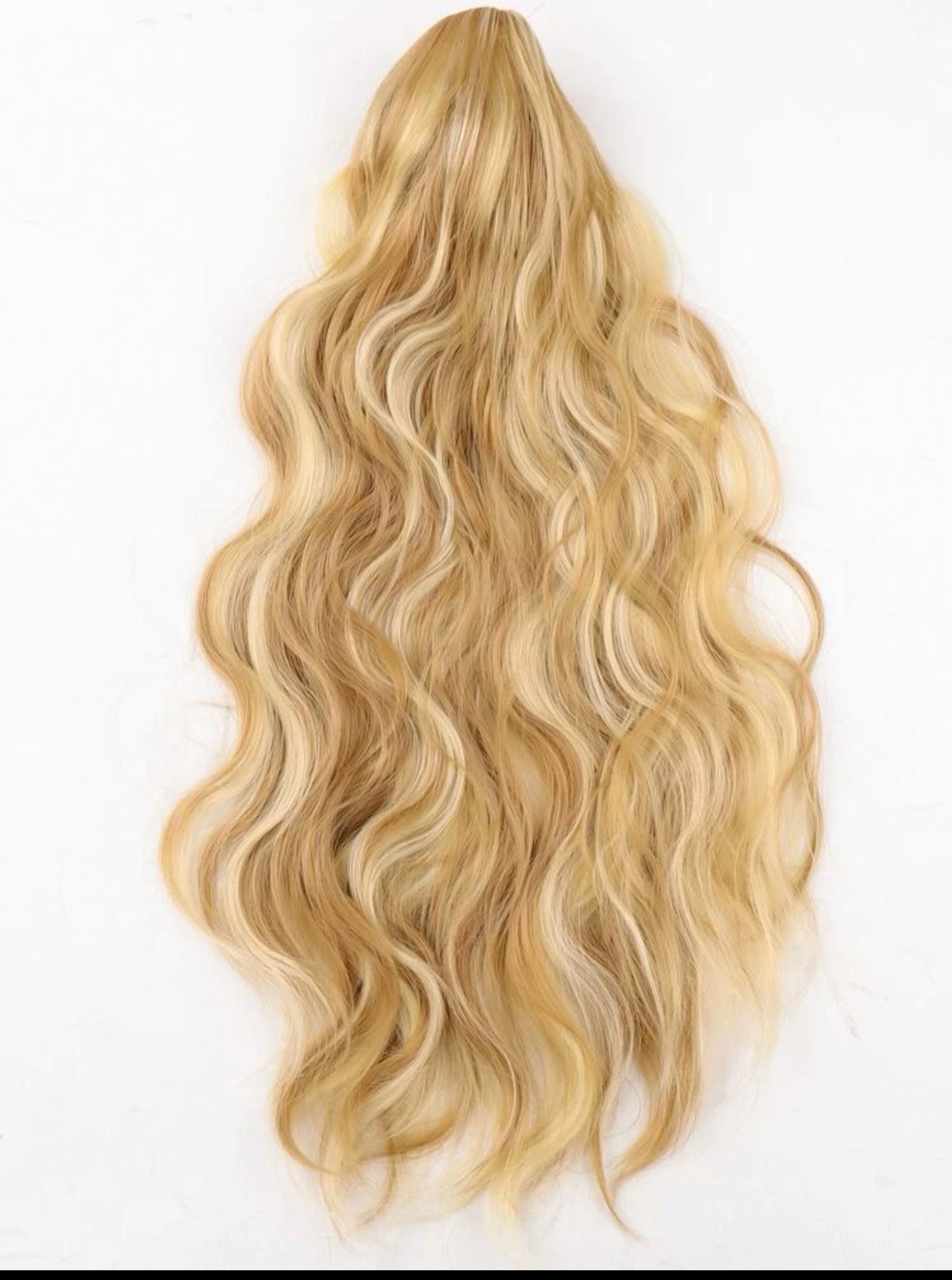 Long Curly Synthetic Pony Tail Hair Extension Blonde Brown Brunette  Natural Realistic Wig