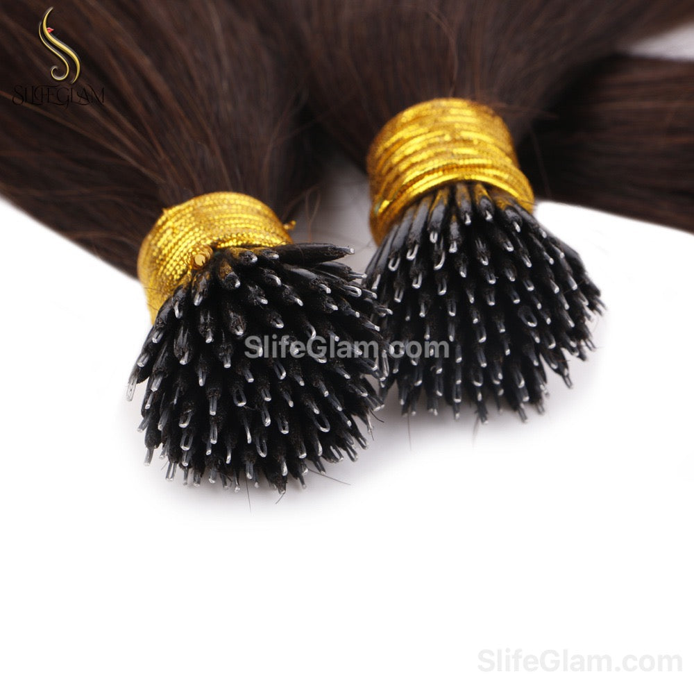 100% Human Nano Ring Hair Extensions 50G Black Brown Dark Color