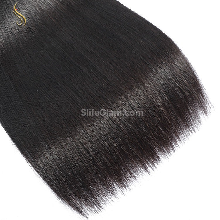 SlifeGlam Human Hair Bundles Straight Natural Black Brown Human Hair Weaves Virgin Straight Remy Hair 100g Human Hair Weft Extensions