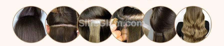 100% Remy Human Hair Blonde Tape-in Hair Extensions 50G Platinum Blonde Honey Blonde Brown Dark Blonde