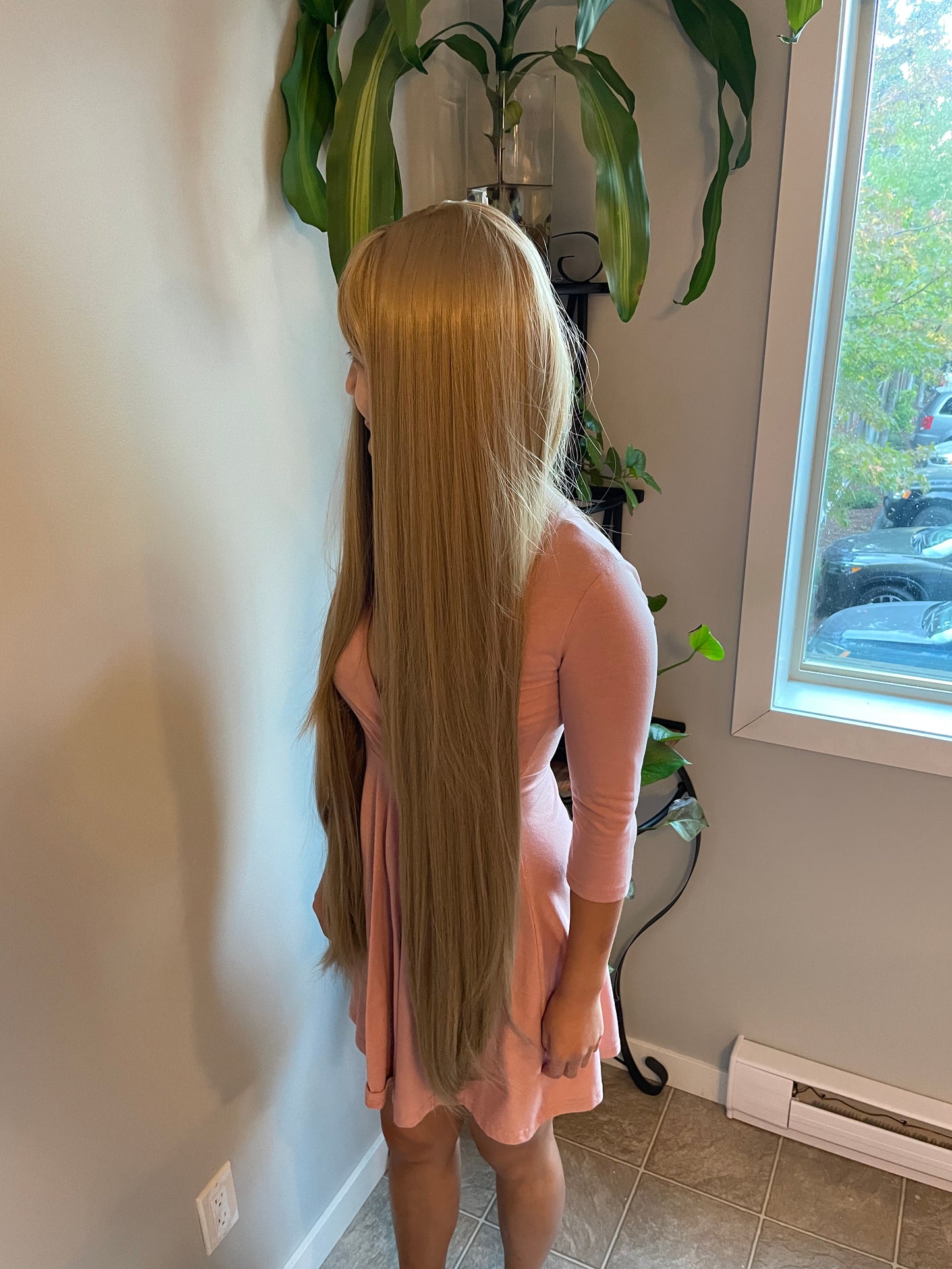 Super Long 1 Meter 3.3 Feet Beautiful long Blonde Straight Wig Natural Realistic