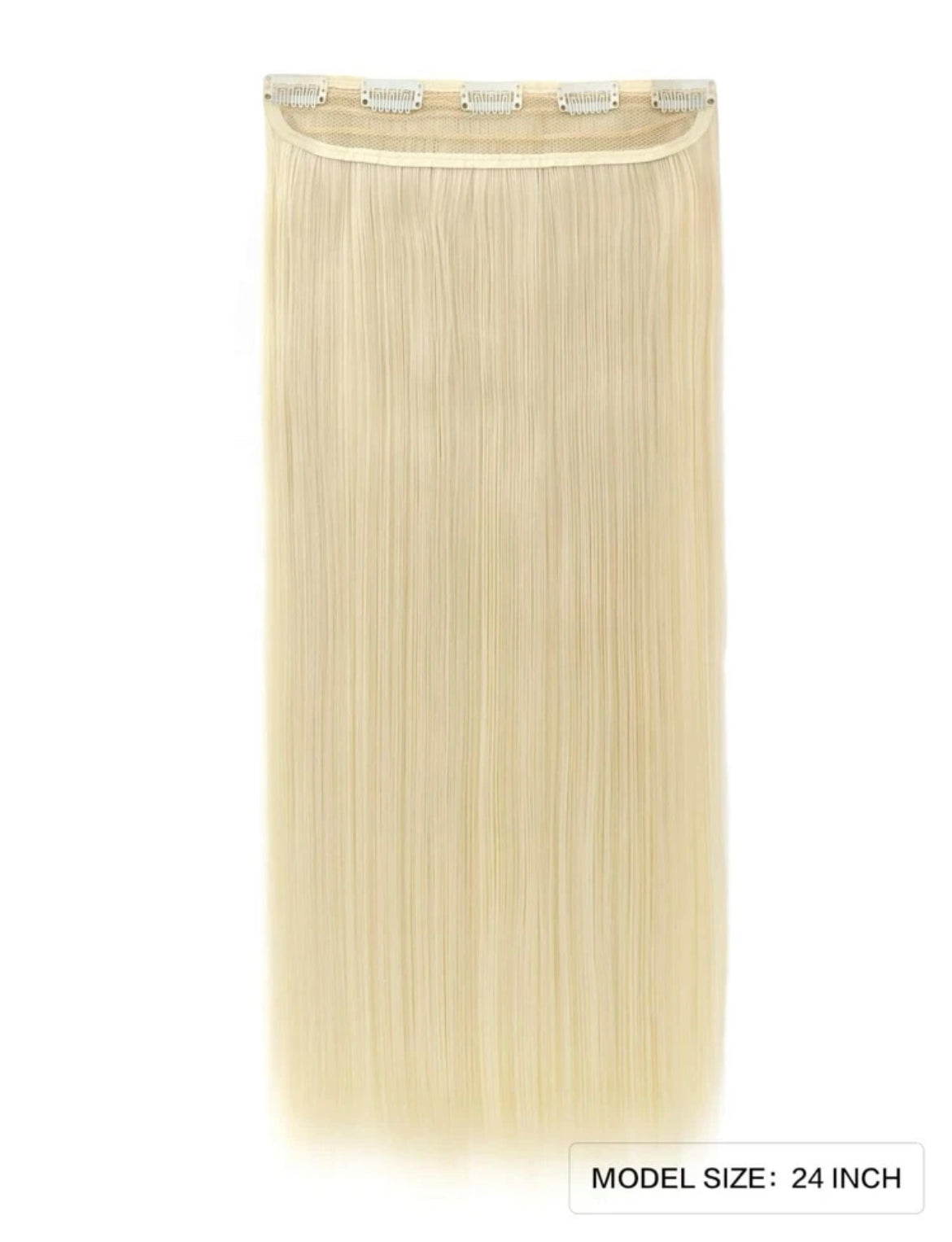 SlifeGlam One Big Piece Clip-in Straight  Hair Extensions 24 inches Platinum Blonde Hair Extensions