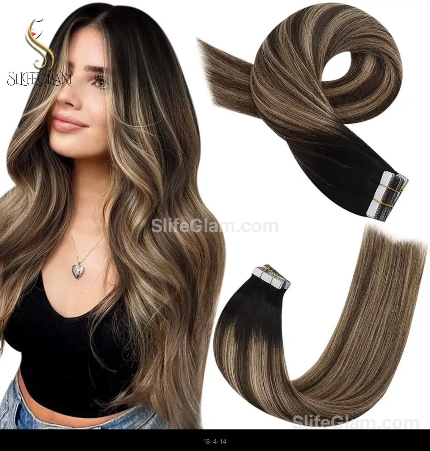 100% Remy Human Hair Ombre Blonde Tape-in Hair Extensions 50G Platinum Blonde Honey Blonde Brown Dark Blonde