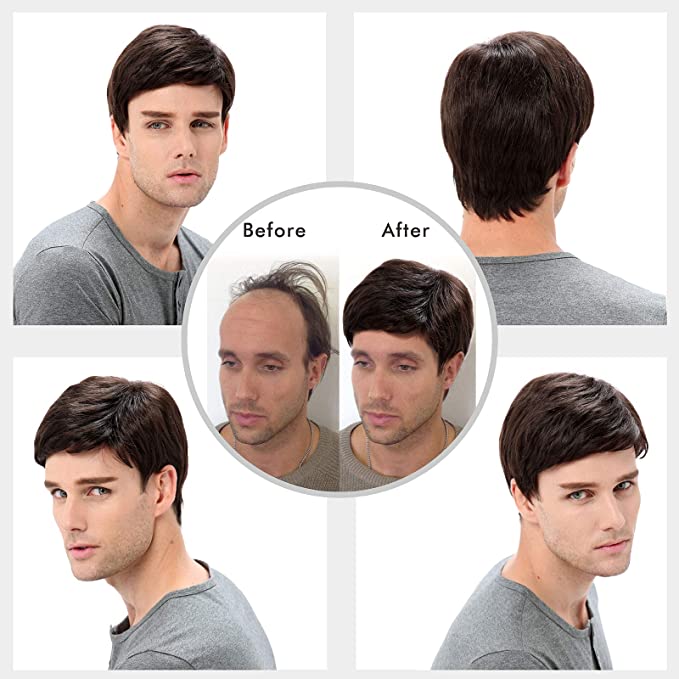 Short Men’s Wig Gender Neutral Wig Black Dark Brown Blonde Natural Realistic