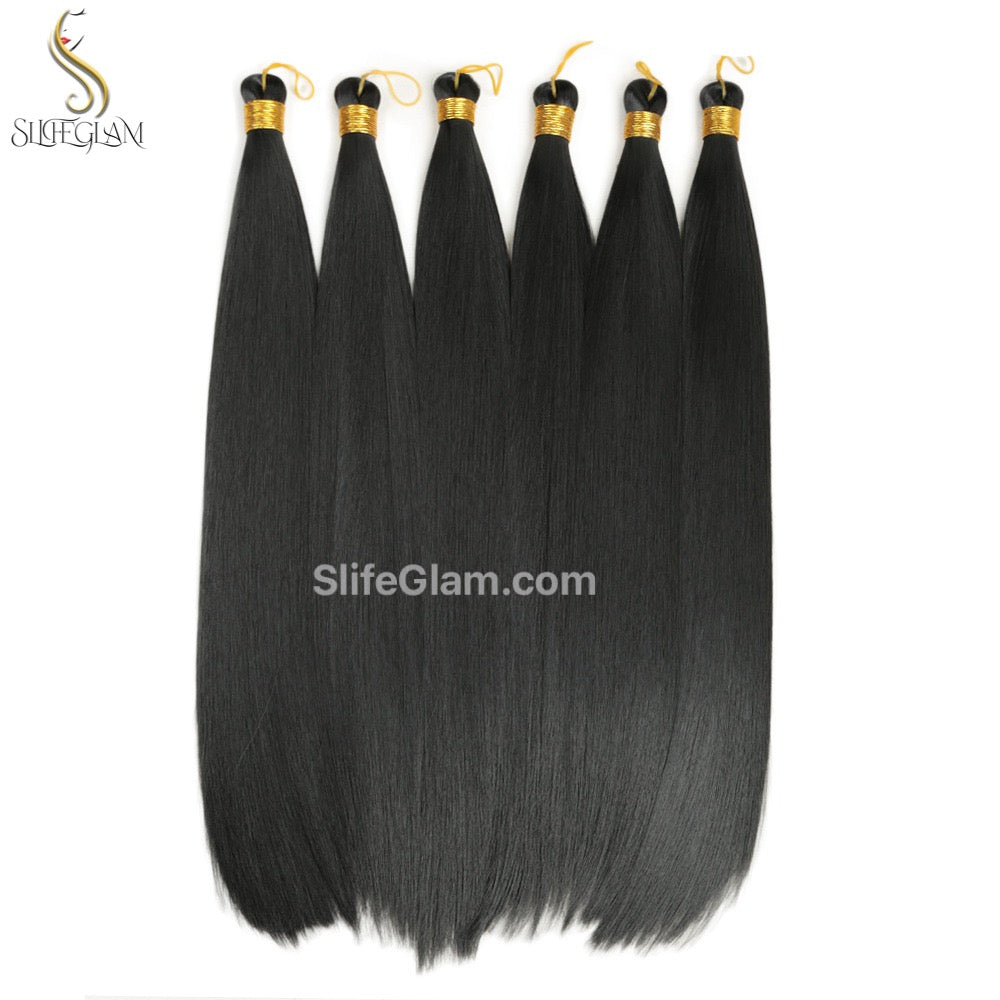 SlifeGlam Crochet Hair Bundle Straight Hair Extensions 22 inches Blonde Black Brown Hair Extensions