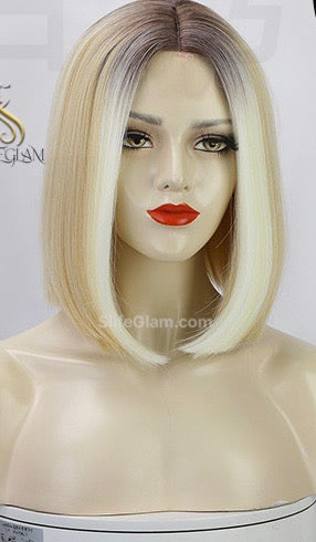 Beautiful Short Straight Shoulder Length Blonde Lace Front Platinum Blonde Bleached Blonde Wig