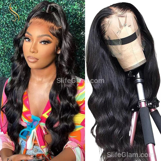 Beautiful Realistic Lace Front Black Wavy Wig