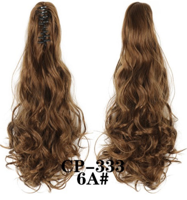 Claw Clip-in Ponytail Extension Claw Curly Wavy Long Pony Tails Hair Extension Red Black Blonde  Brown