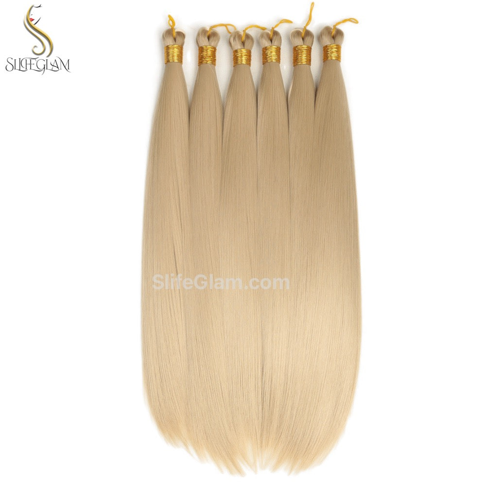 SlifeGlam Crochet Hair Bundle Straight Hair Extensions 22 inches Blonde Black Brown Hair Extensions