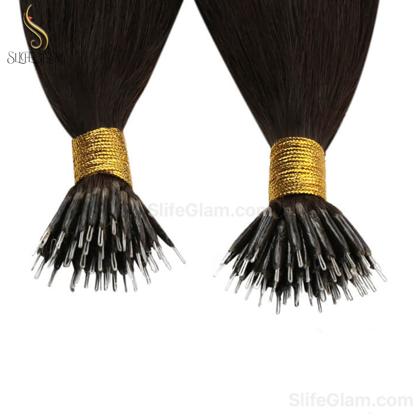 100% Human Nano Ring Hair Extensions 50G Black Brown Dark Color