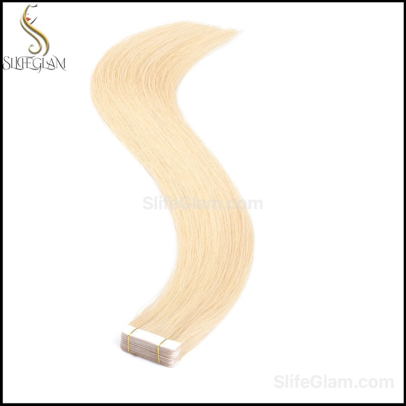 100% Remy Human Hair Blonde Tape-in Hair Extensions 50G Platinum Blonde Honey Blonde Brown Dark Blonde