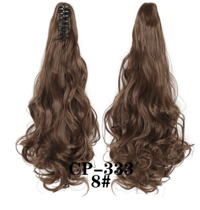 Claw Clip-in Ponytail Extension Claw Curly Wavy Long Pony Tails Hair Extension Red Black Blonde  Brown