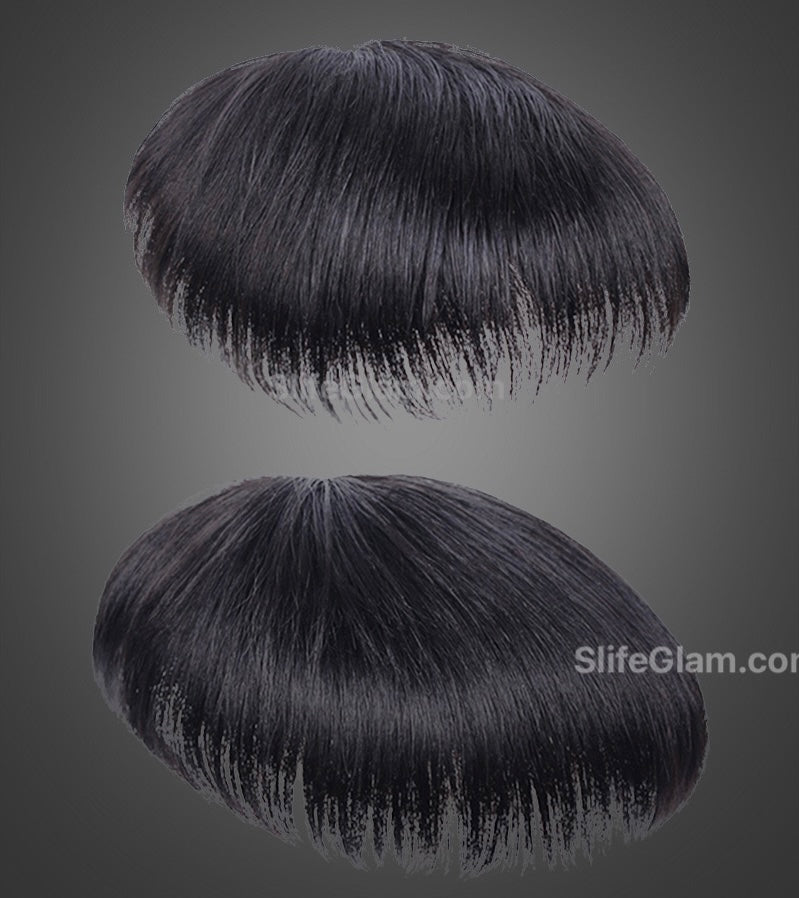 SlifeGlam Men’s Clip-on Human Hair Toupee Human Hair Topper Men’s Hair Piece Men’s Wig