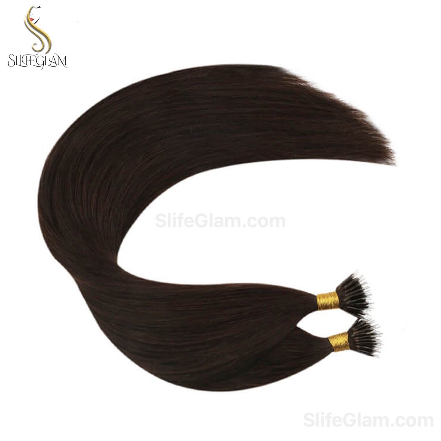 100% Human Nano Ring Hair Extensions 50G Black Brown Dark Color