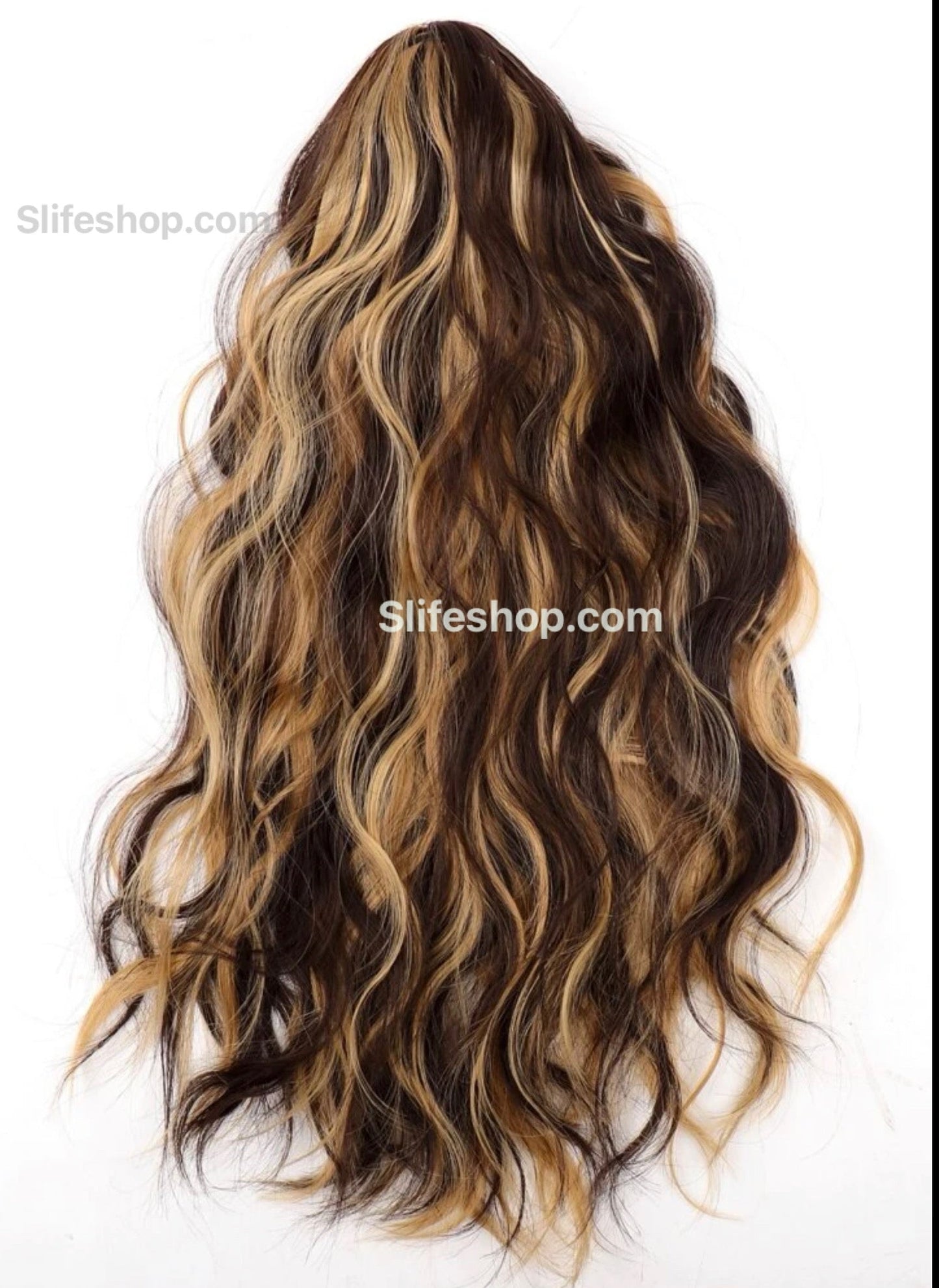 Long Curly Synthetic Pony Tail Hair Extension Blonde Brown Brunette  Natural Realistic Wig