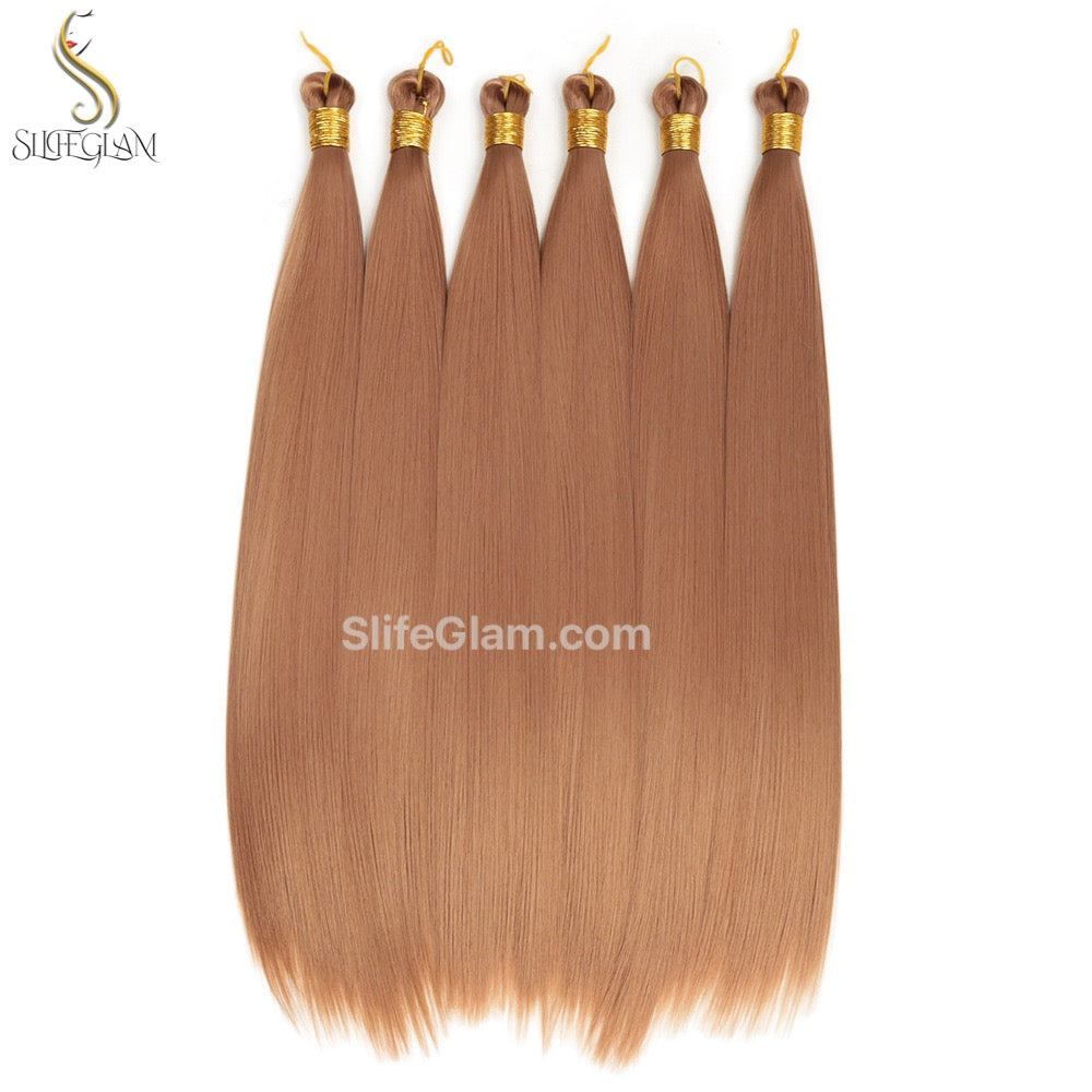 SlifeGlam Crochet Hair Bundle Straight Hair Extensions 22 inches Blonde Black Brown Hair Extensions