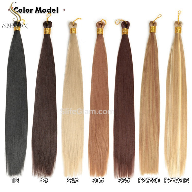 SlifeGlam Crochet Hair Bundle Straight Hair Extensions 22 inches Blonde Black Brown Hair Extensions