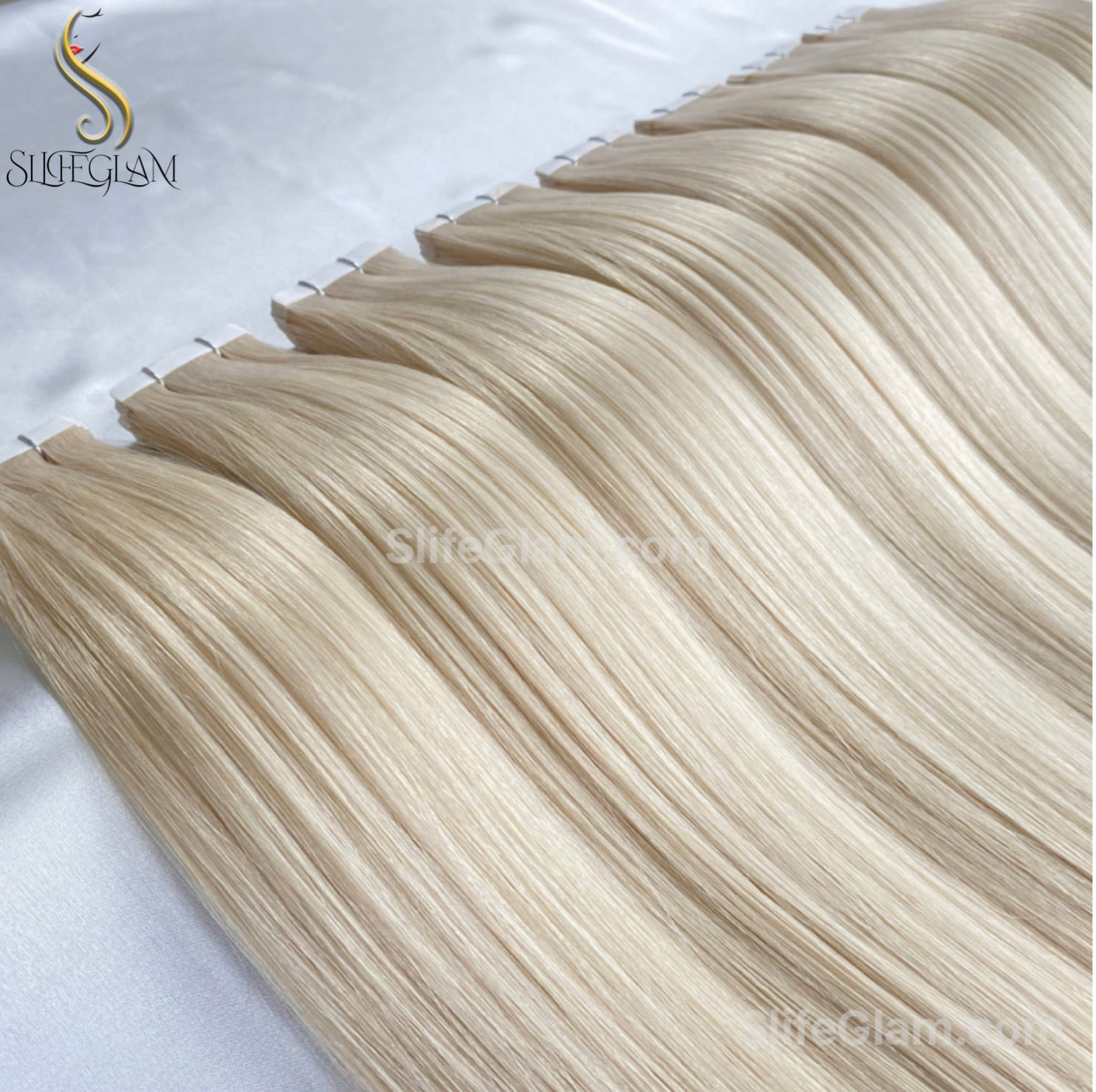 100% Remy Human Hair Blonde Tape-in Hair Extensions 50G Platinum Blonde Honey Blonde Brown Dark Blonde