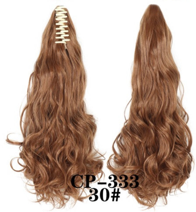 Claw Clip-in Ponytail Extension Claw Curly Wavy Long Pony Tails Hair Extension Red Black Blonde  Brown