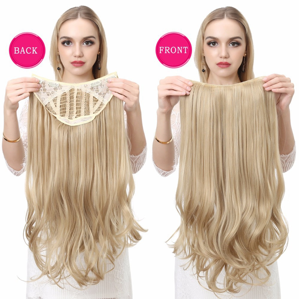 SlifeGlam One Big Piece Clip-in Curly Hair Extensions 24 inches Wavy Blonde Black Brown  Copper Red Hair Extensions