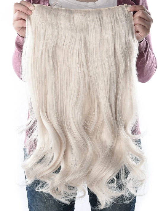 Heat Resistant Blonde Clip In Hair Extensions One Big Piece