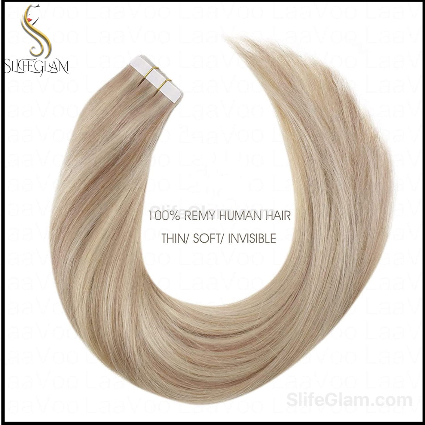 100% Remy Human Hair Blonde Tape-in Hair Extensions 50G Platinum Blonde Honey Blonde Brown Dark Blonde