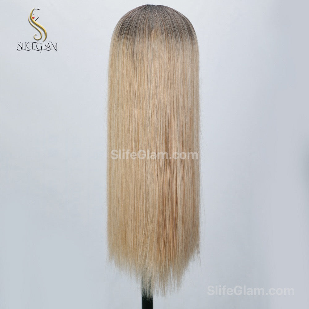 Beautiful Realistic Lace Front Straight Blonde Wig Natural Realistic