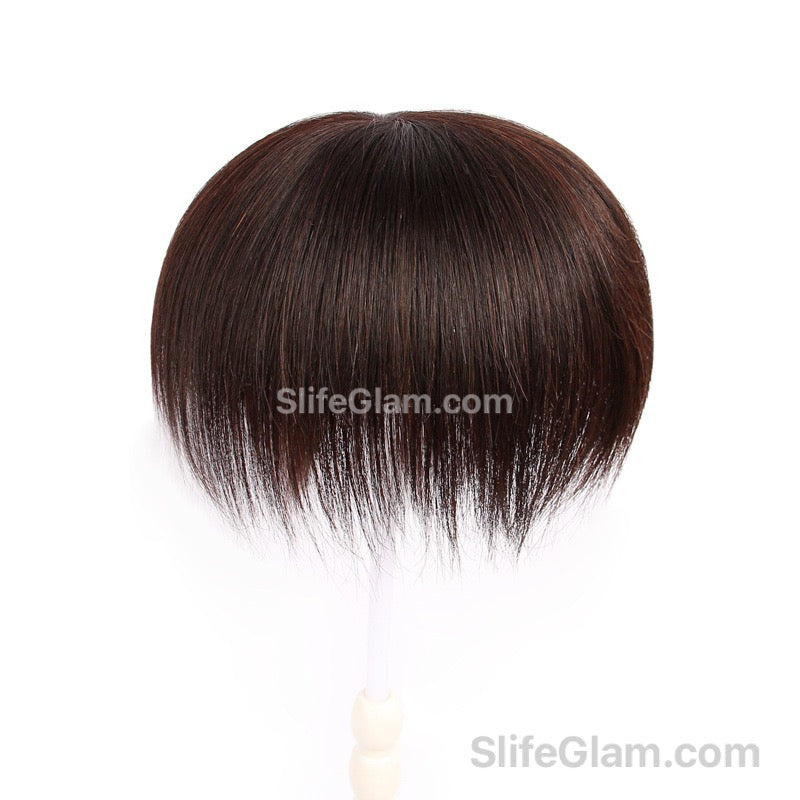 SlifeGlam Men’s Mono Silk Topper Human Hair Toupee Men’s Hair Piece Men’s Hair Systems Clip in Toupee