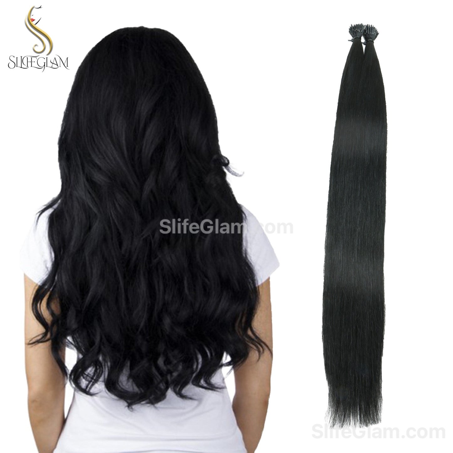 100% Human Nano Ring Hair Extensions 50G Black Brown Dark Color