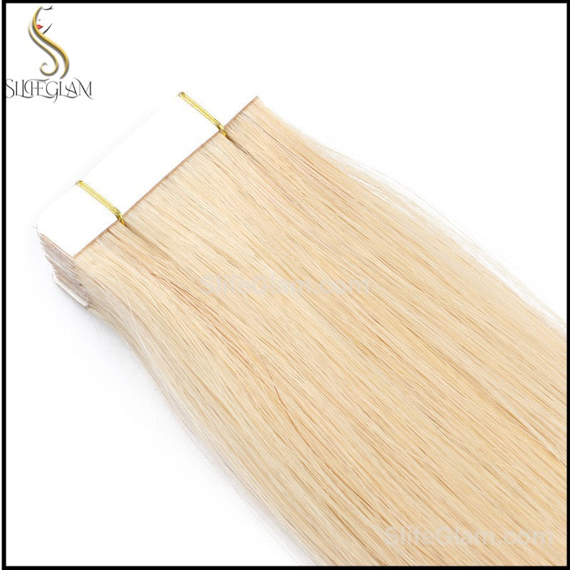 100% Remy Human Hair Blonde Tape-in Hair Extensions 50G Platinum Blonde Honey Blonde Brown Dark Blonde