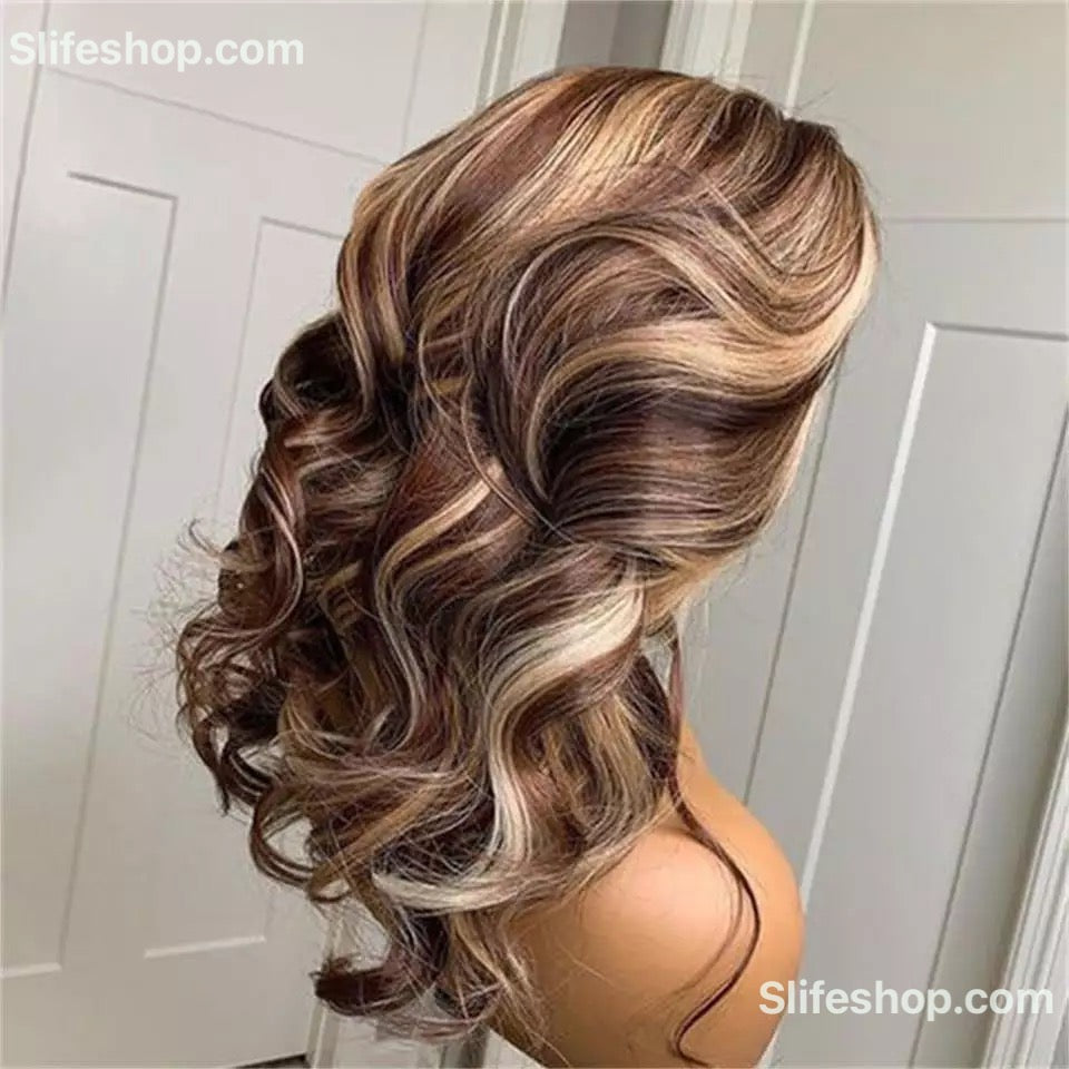 Luxurious Virgin Human Hair Wig Ombre HD Lace Front Wig Brazilian Hair Wigs Honey Blonde Wig Body Wave