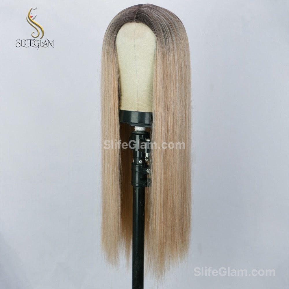 Beautiful Realistic Lace Front Straight Blonde Wig Natural Realistic