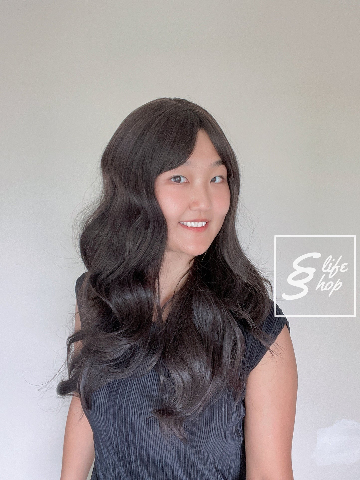 Beautiful Realistic long Wavy Curly Dark Brown Black Wig Natural Realistic