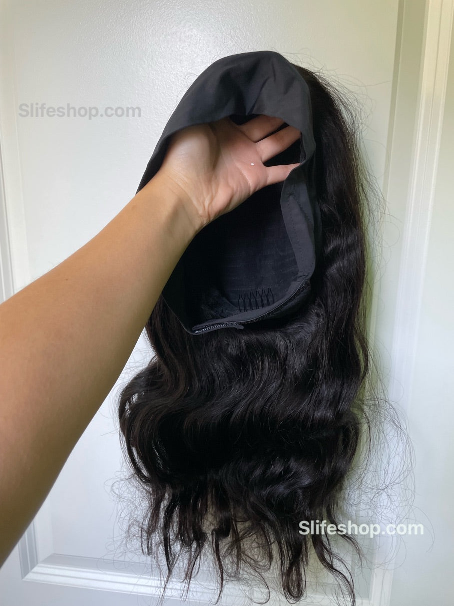 Human Hair Hairband Wig Natural Hairlines Body Wave Wavy Wig Human Hair Wig Brown Wig Black Wig Wavy Brown Wig