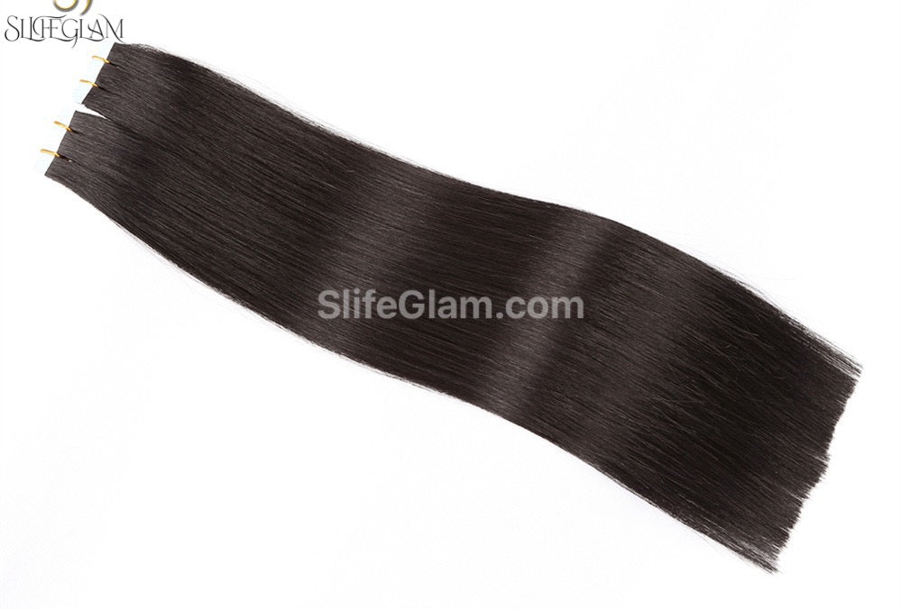 100% Remy Human Hair Tape-in Hair Extensions 50G Black Brown