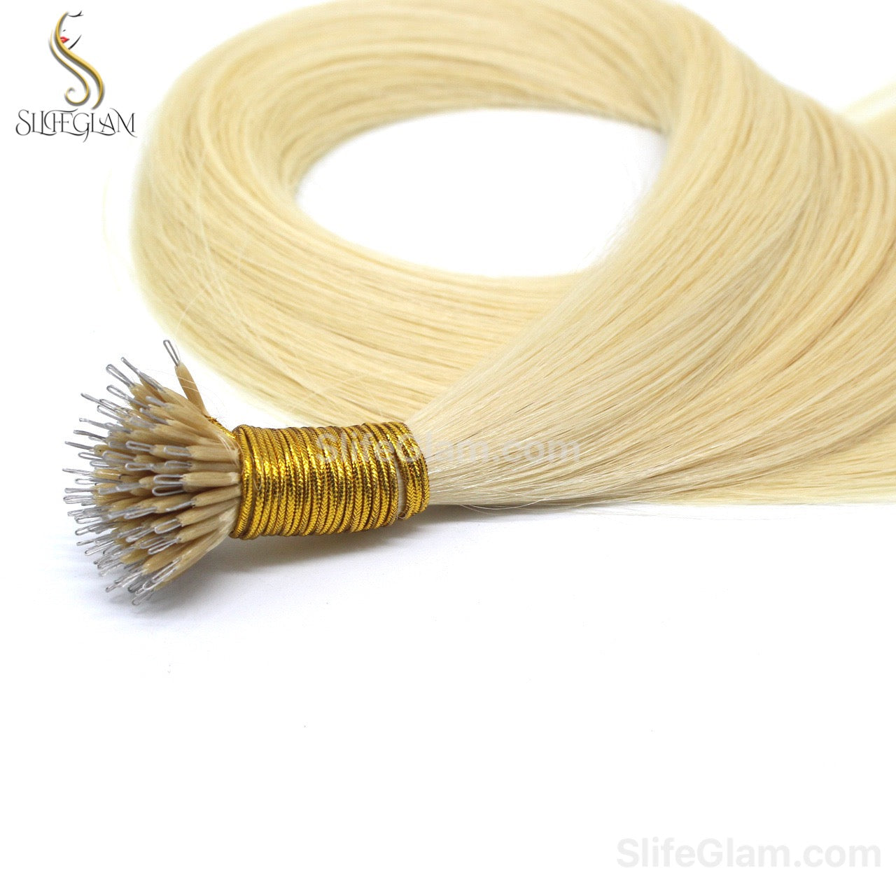 100% Human Hair Blonde Nano Ring Hair Extensions 50G Platinum Blonde Honey Blonde Brown Dark Blonde